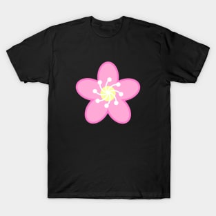 Pink Cherry Blossom Sakura Flower in Black T-Shirt